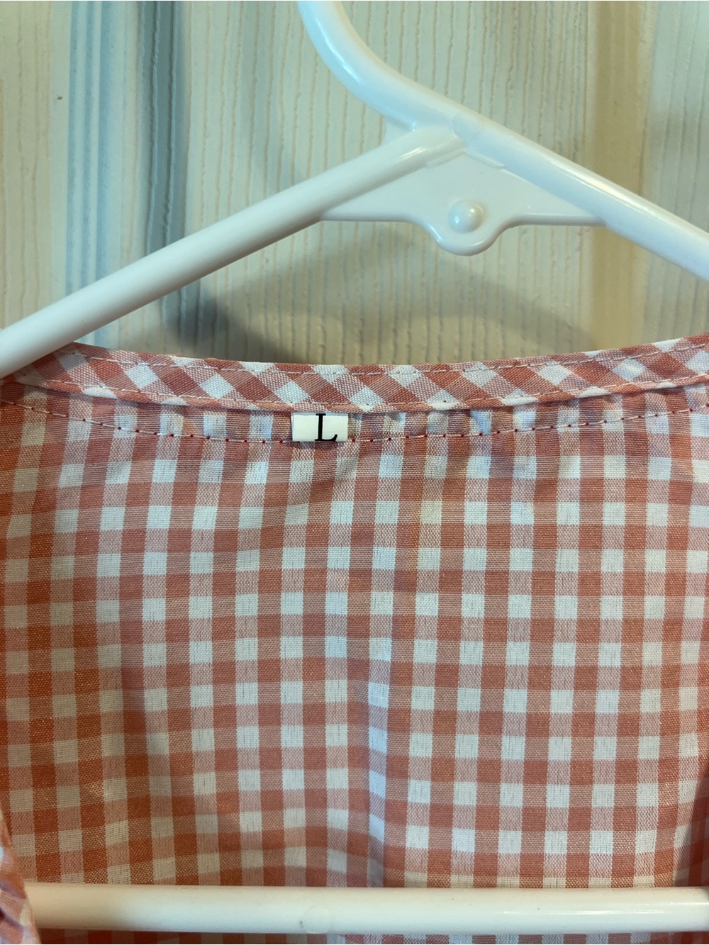 Amazon Pink Gingham Tie-Front Jacket with Red Ric Rac Trim - Picture 3 of 3